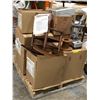 Image 1 : Pallet of misc. set dec items - includes blender/ kids rocking chair/ firewood/ throw blanket etc.