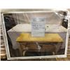 Image 2 : "Ivy + Bean Movie"  Wooden work table with wood supply shelf brackets, small wood shelf and bar stoo