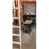 Image 1 : Group of assorted Furnitures - Includes step ladder, folding chairs, high top chair, vintage classro