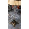 Image 2 : Vintage Glass and brass tabletop lamp and shade