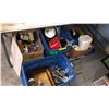 Image 1 : Large group of mics items - Includes Totes, wooden exit prop sign's, hardware etc