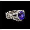 Image 1 : 14KT White Gold 1.95 ctw Tanzanite and Diamond Wedding Ring Set