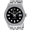 Image 2 : Rolex Mens Stainless Steel Black Diamond 36MM Datejust Wristwatch