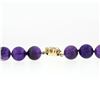 Image 6 : 505 ctw Round Bead Amethyst 24" Long Strand Necklace w/ 14k Gold Pearl Ruby Clas