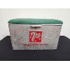 Image 1 : NO RESERVE ORIGINAL VINTAGE 7UP COOLER WITH RARE GREEN LID