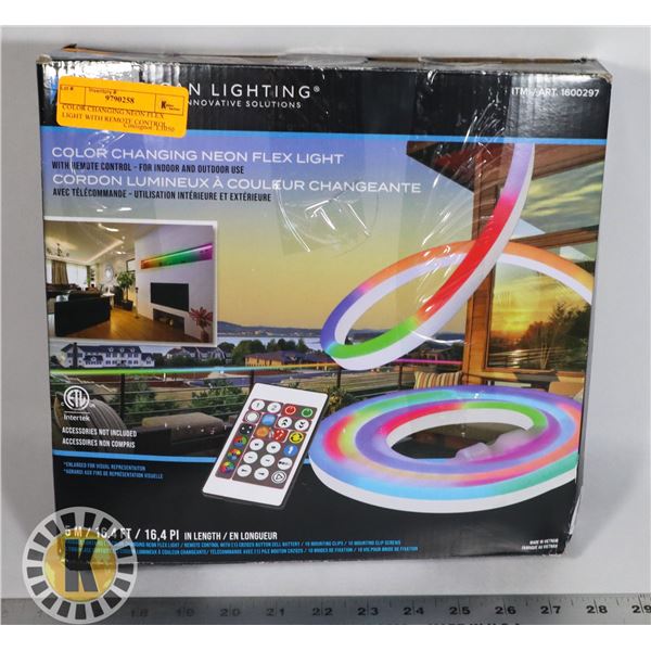 Color Changing Remote Control COLOR CHANGING NEON FLEX LIGHT WITH REMOTE CONTROL