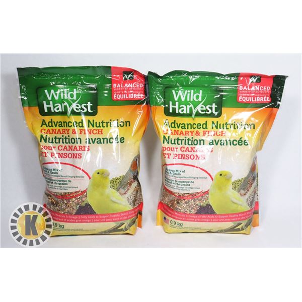 2 BAGS OF WILD HARVEST CANARY AND FINCH FEED