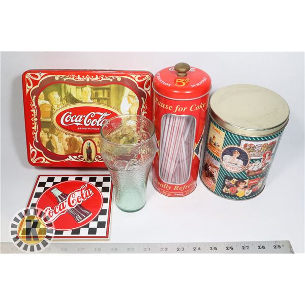 FLAT OF ASSORTED COCA COLA COLLECTIBLES