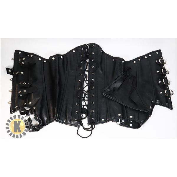 WOMENS FAUX LEATHER CORSET L