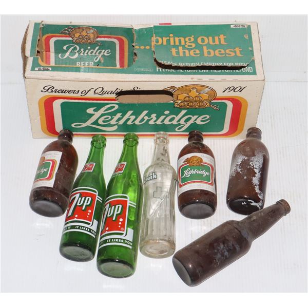 COLLECTION OF VINTAGE POP BOTTLES INCLUDING