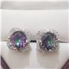 Image 2 : SILVER RAINBOW TOPAZ(4CT) EARRINGS