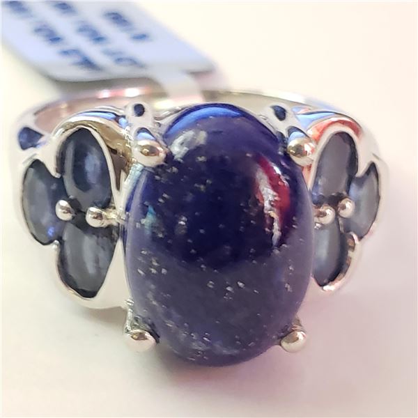 SILVER LAPIS LAZULI(6.3CT)  RING (~SIZE 9.5)