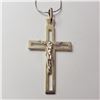 Image 1 : SILVER LARGE CROSS  NECKLACE