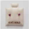 Image 1 : 14K YELLOW GOLD RUBY EARRINGS, MADE IN CANADA