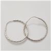 Image 2 : 10K WHITE GOLD HOOP EARRINGS