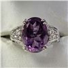 Image 1 : SILVER AMETHYST CUBIC ZIRCONIA RING (~SIZE 7)