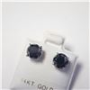 Image 3 : 14K WHITE GOLD BLACK DIAMOND(2.6CT)  EARRINGS