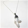 Image 3 : SILVER FREEFORM FRESH WATER PEARL WITH CRYSTAL