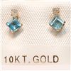 Image 1 : 10K YELLOW GOLD BLUE TOPAZ(0.44CT) DIAMOND