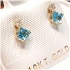 Image 2 : 10K YELLOW GOLD BLUE TOPAZ(0.44CT) DIAMOND