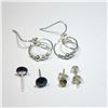 Image 1 : SILVER 3 PAIRS OF EARRINGS SET