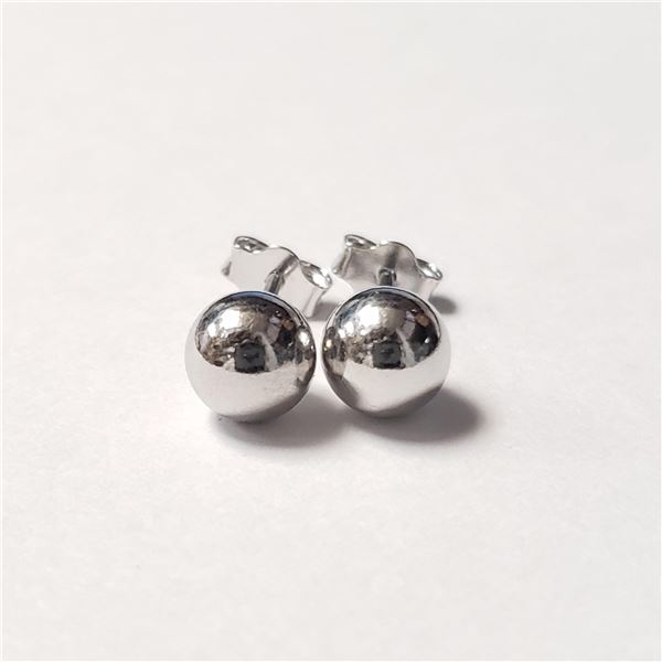 SILVER BALL EARRINGS