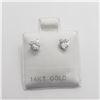 Image 1 : 14K WHITE GOLD CUBIC ZIRCONIA EARRINGS