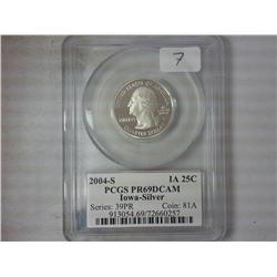 2004-S Iowa Silver Quarter PCGS PR69DCAM