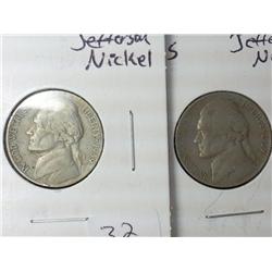 1939 And 1939-S Jefferson Nickels