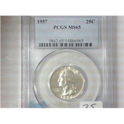 1957 Washington Silver Quarter PCGS MS65