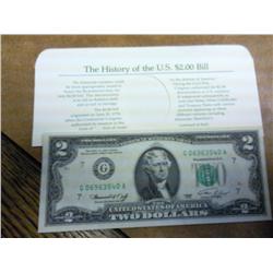 History Of The US $2 Bill, 1976 UNC Bill