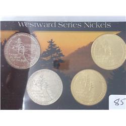 Westward Series Nickels Set (UNC) 2 Are Gold Plate