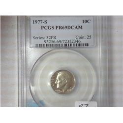 1977-S Roosevelt Dime PCGS PR69 DCAM