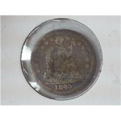 1845 Seated Liberty Half Dime