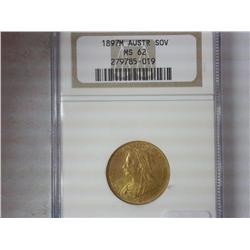 1897-M Australian Gold Sovereign NGC MS62