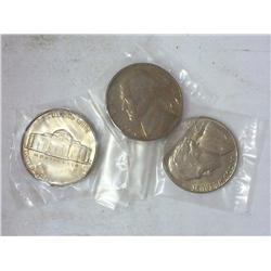 1947-P/D/S Jefferson Nickels (UNC) 3 Coins