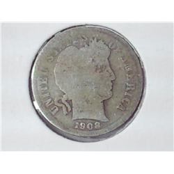 1908-S Barber Dime