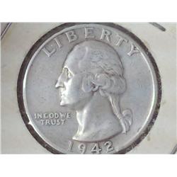 1942-S Washington Silver Quarter