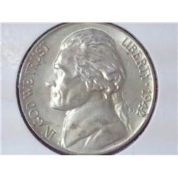 1942-P Jefferson War Nickel (UNC) 35% Silver