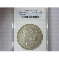 1891-O Morgan Silver Dollar ANACS AU50 Details