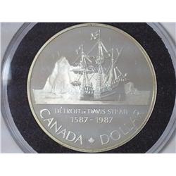 1987 Canada John Davis Dollar (Proof) .3750 Silver