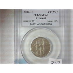 2001-D Vermont Quarter PCGS MS66