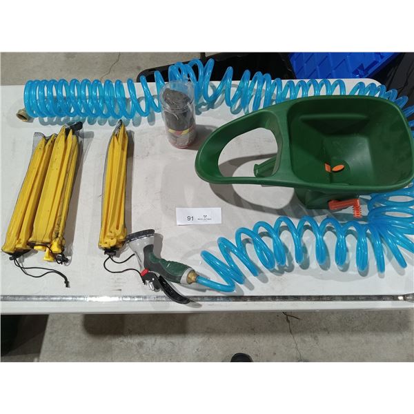 Scots Grass and Turf Spreader, Hose & Nozzle, and Stakes