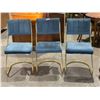 Image 1 : 3 Blue And Gold Chairs