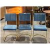 Image 2 : 3 Blue And Gold Chairs