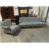 Image 1 : Floral Antique Couch And Matching Accent Chair