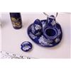 Image 6 : Vintage Blue and White Salt/Pepper/Jam Tray, (2) Vases, Art Glass Jug and Candy Dish