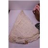 Image 4 : Vintage Hand Made Basket w/ Doilies and Table Covers