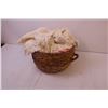 Image 8 : Vintage Hand Made Basket w/ Doilies and Table Covers