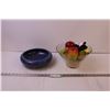 Image 1 : Centrepiece Bowl + Fruit Bowl w/ Plastic Fruit